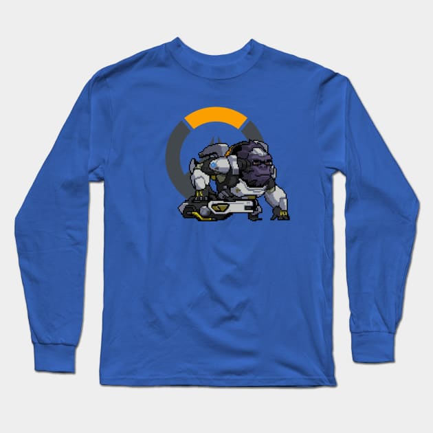 Overwatch - 16-Bit Winston W/ Logo Long Sleeve T-Shirt by wyckedguitarist